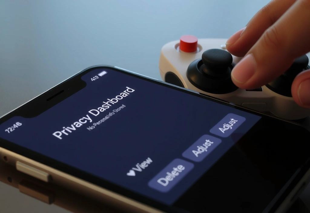 App privacy dashboard showing data metrics and controls